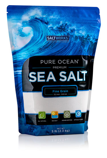 Pure Ocean salt in a zip top bag