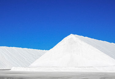 Salt piled up in mountains